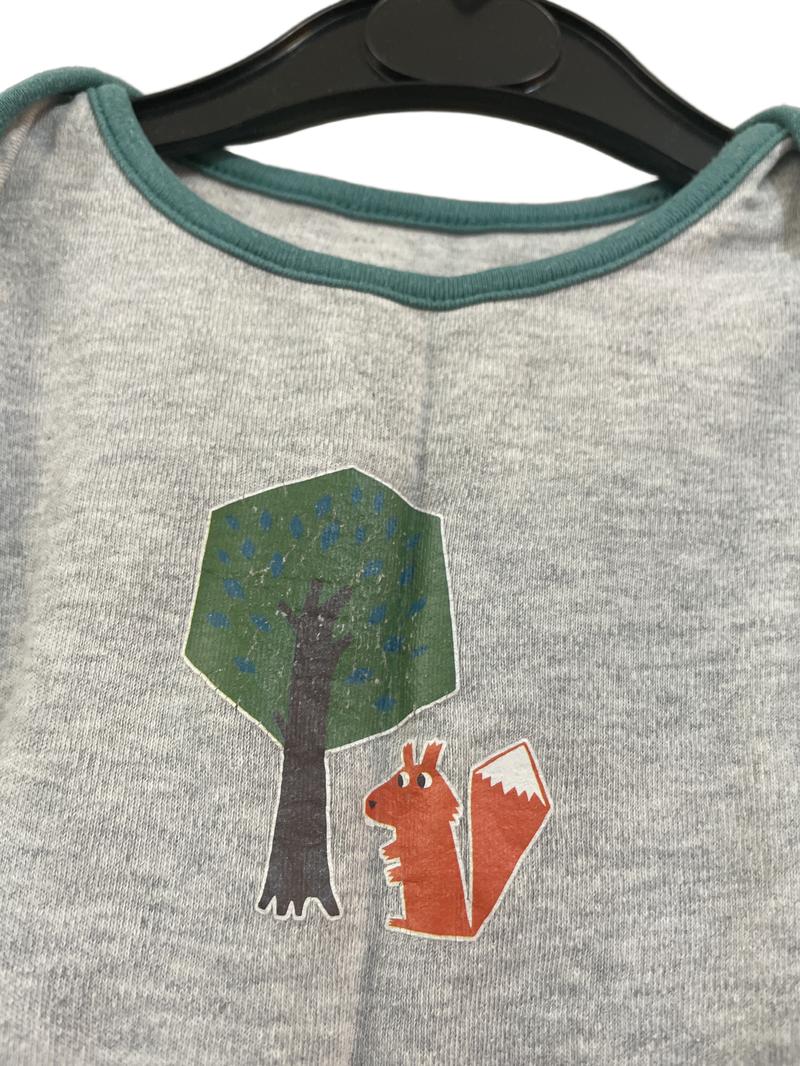 Preloved Marks & Spencer - Grey Vest Long Sleeve With Tree And Squirrel Design.  (3-6m)
