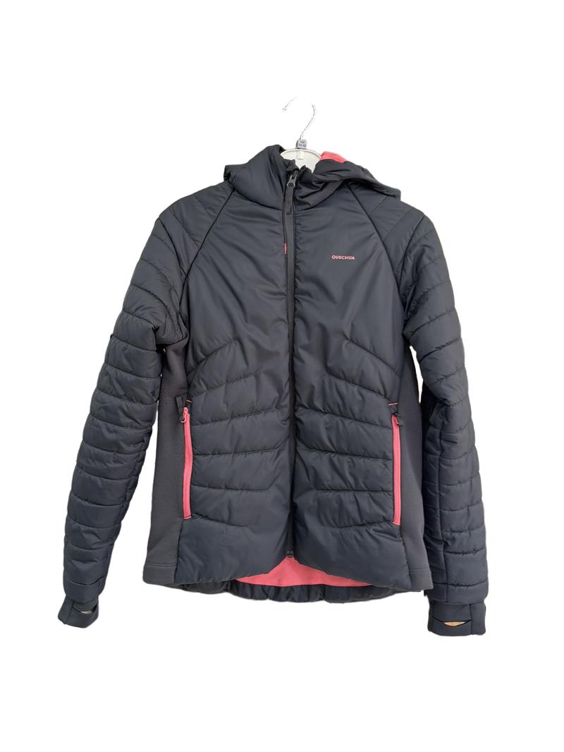 Preloved Decathlon - Quechua Black Puffer Quilted Hooded Jacket (12-13y)