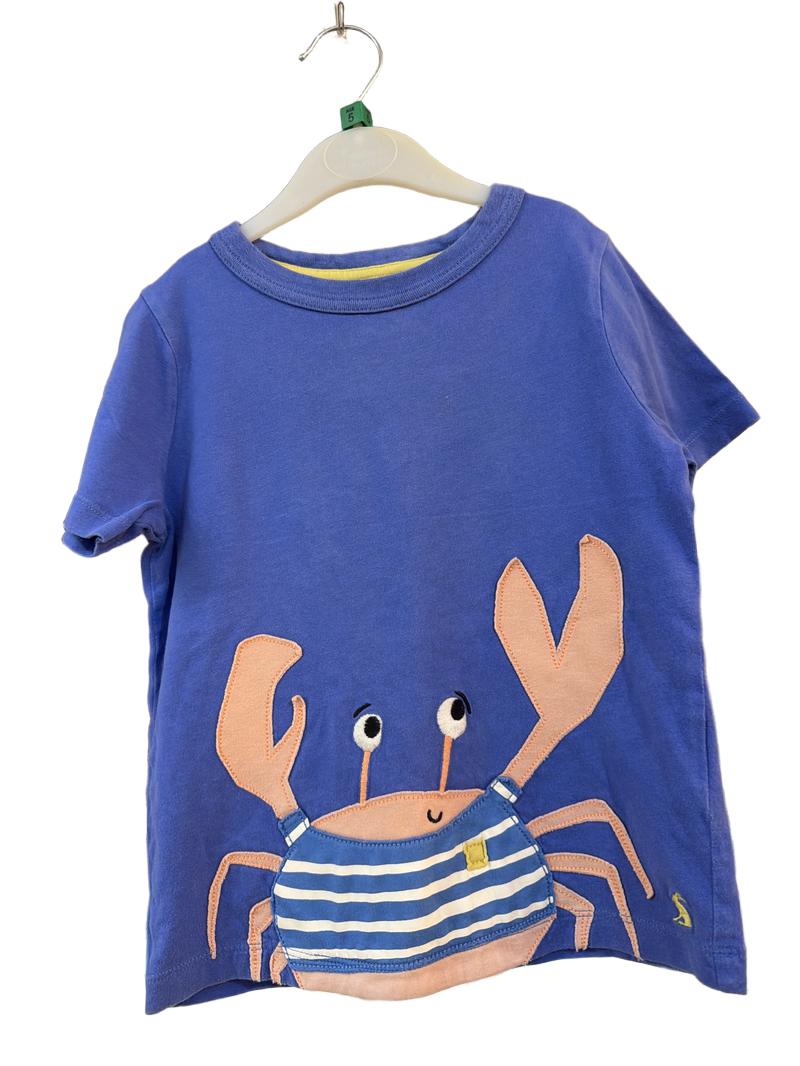 Preloved Joules - Blue Crab Applique T Shirt (5-6y)