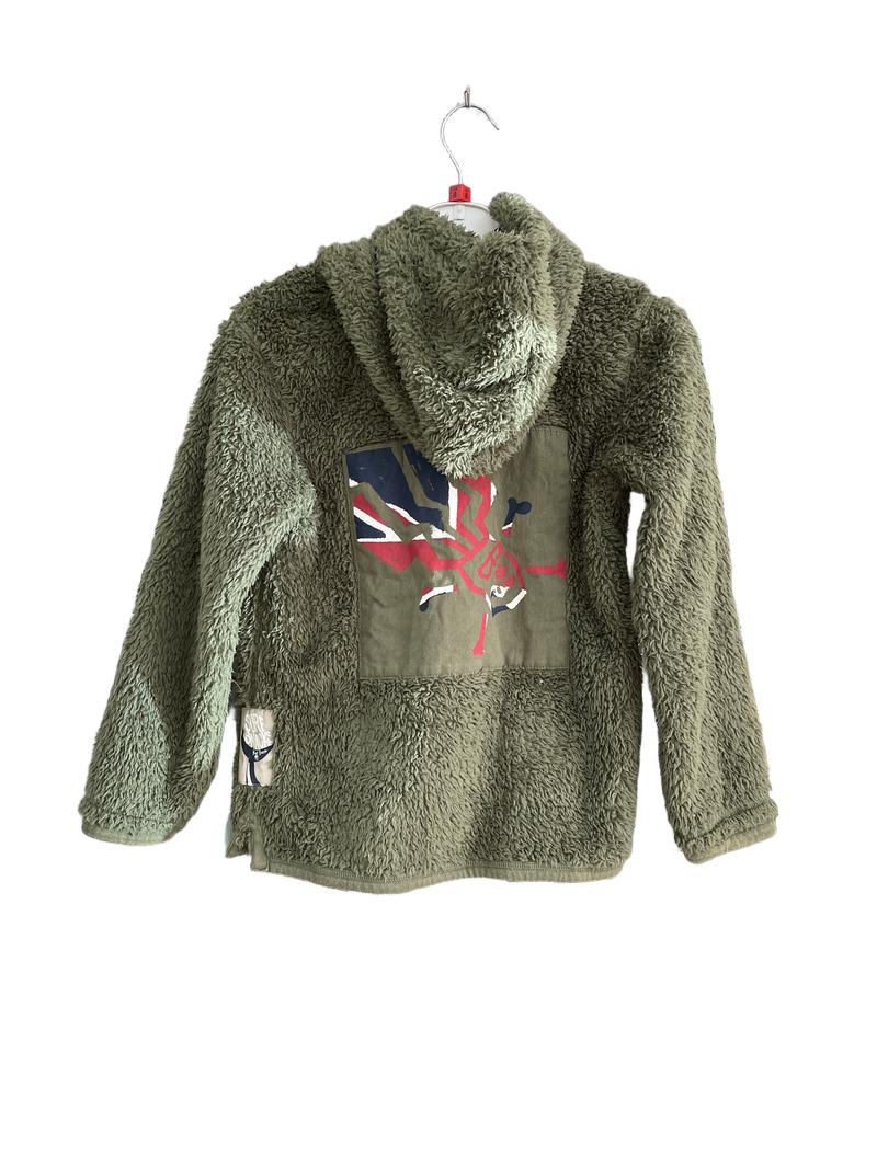 Preloved Fatface - Green Fleece Borg Zip Hoodie (8-9y)