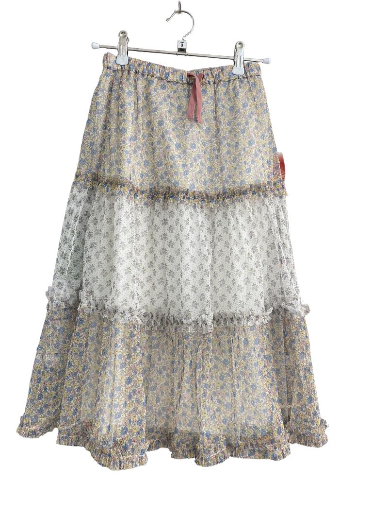 Preloved Mini Boden - Floral Patterned Tulle Tiered Skirt (9-10y)