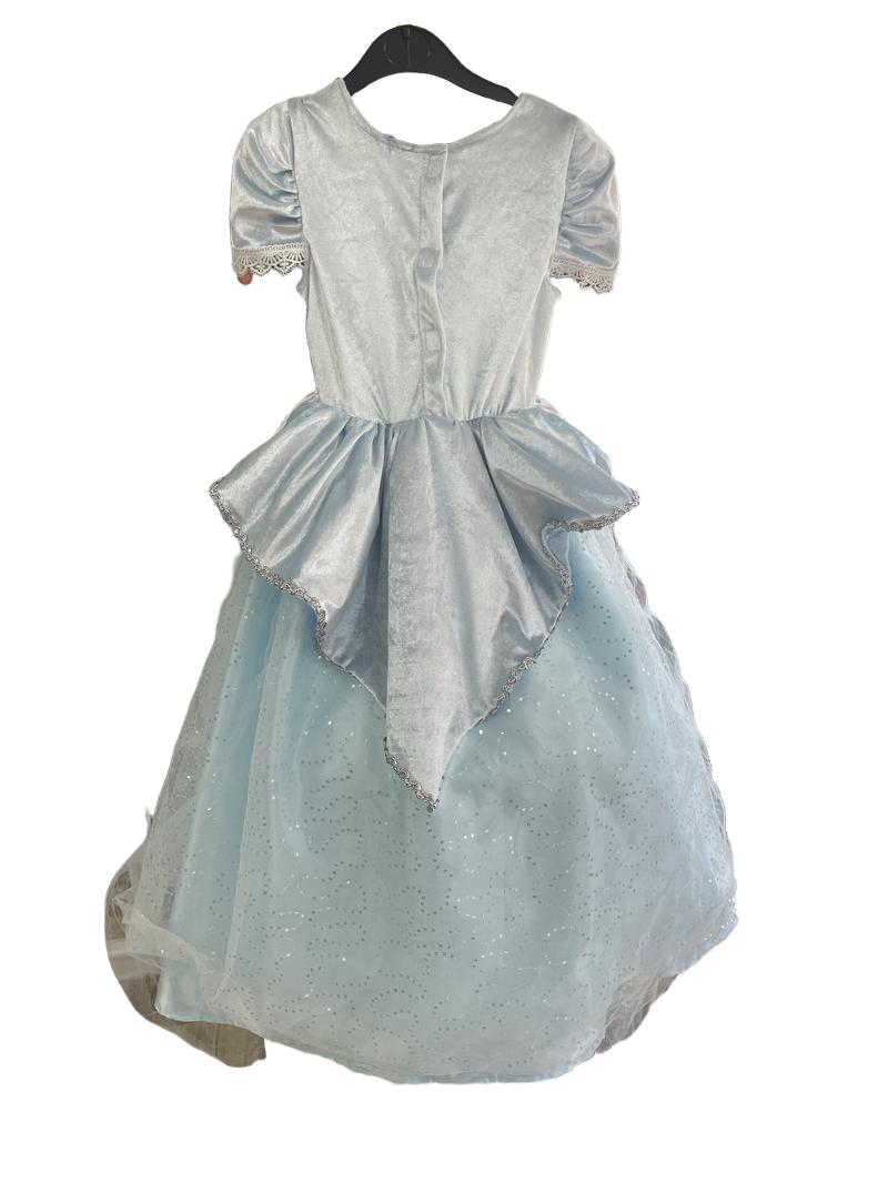Preloved Unknown Brand - Blue, Silver Princess Dress, Hoop Skirt. (7-8y)