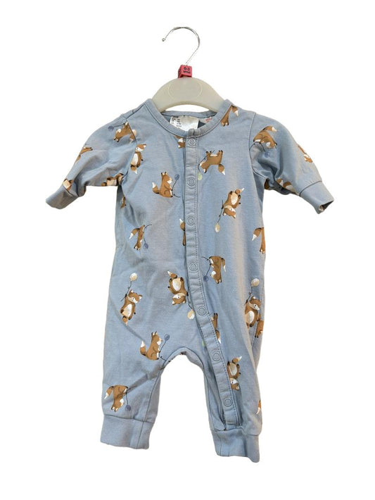 Preloved H&M - Blue Bear Balloon Print Sleepsuit (0-3m)