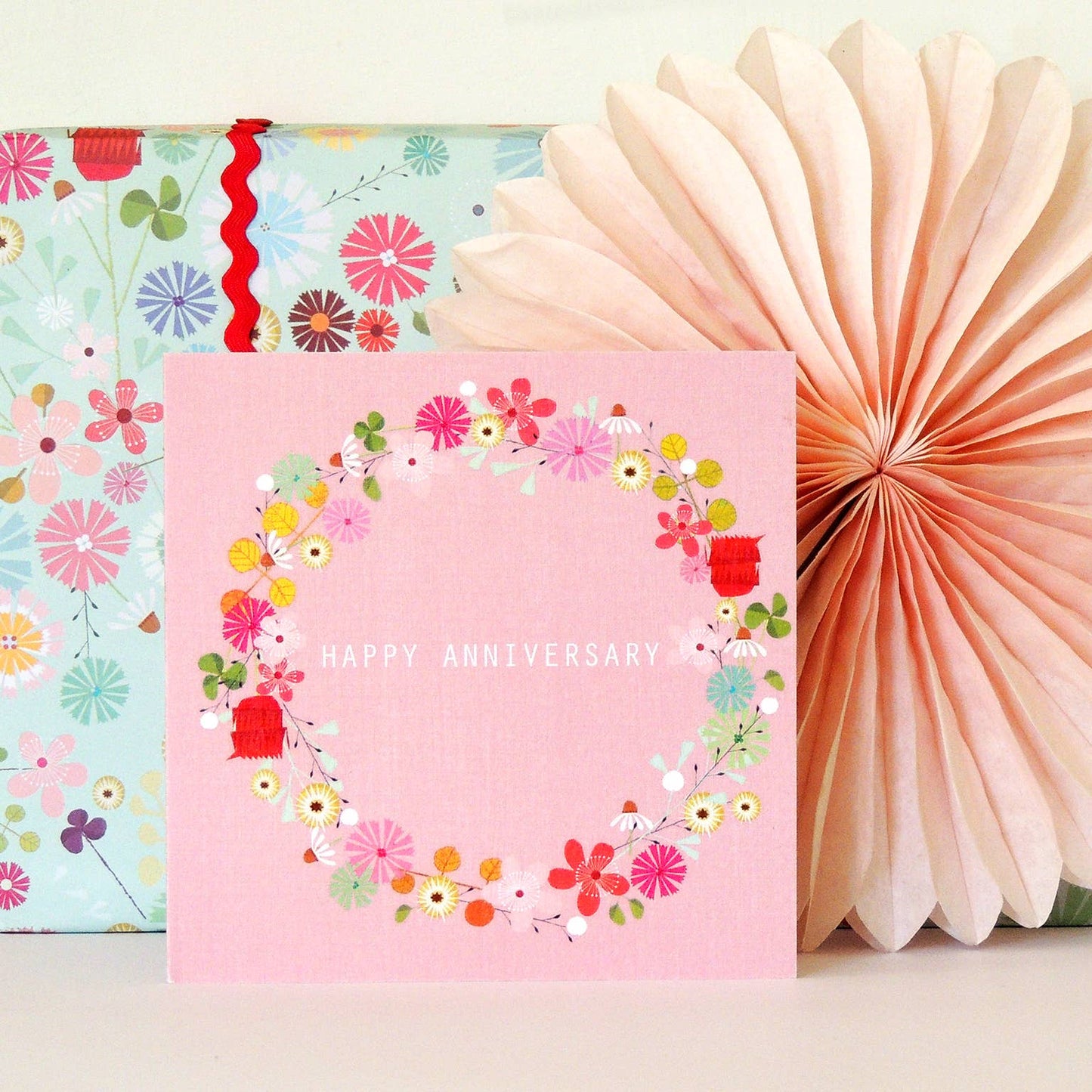 FL12 Floral Anniversary Congratulations Card