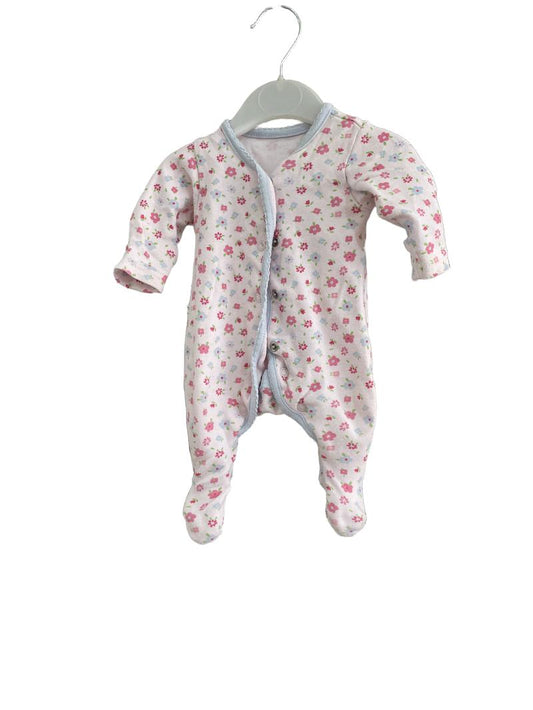 Preloved Mothercare - Pink Floral Sleeper Romper (Preemie) - Onesie