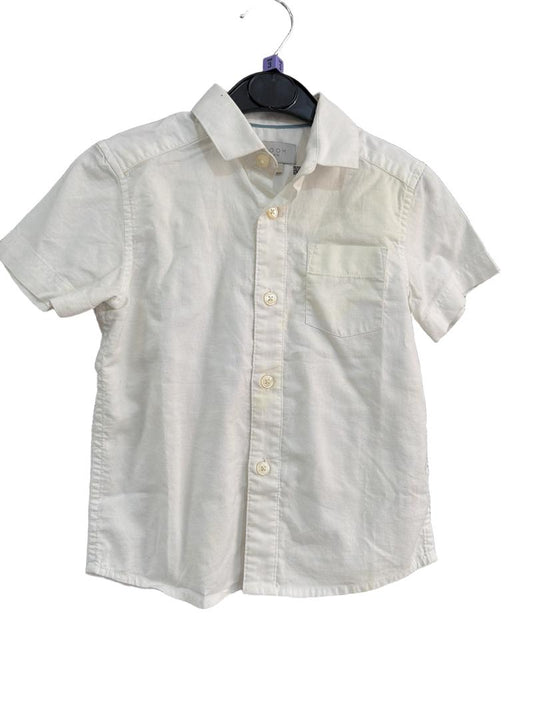 Preloved John Lewis - White Short-sleeved Button Down Collar Shirt (3-4y)