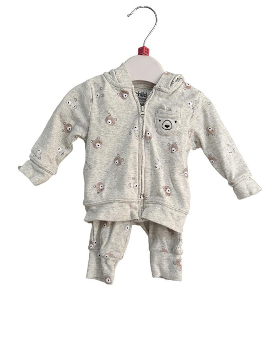 Preloved Carter's - Cream Fleck Teddy Bear Track Suit (0-3m)