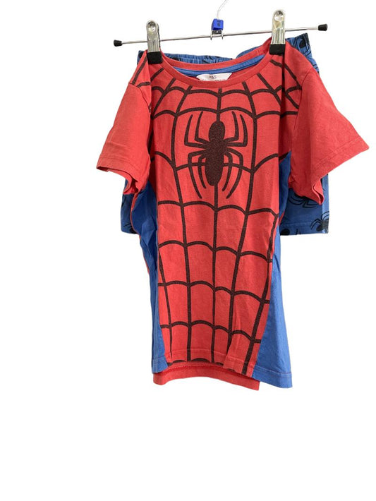 Preloved Marks & Spencer - Red Blue Spiderman Short-sleeved Pyjama Set (6-7y)