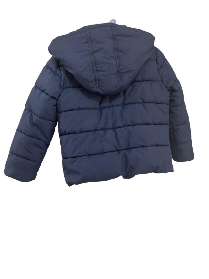 Preloved Boden - Navy Puff Jacket. With Fleece Hood And Partial Inside. (3-4y)
