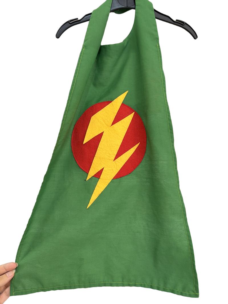 Preloved Suzy's Creative Room - Green Lightning Cape (3-4y, 4-5y, 5-6y)