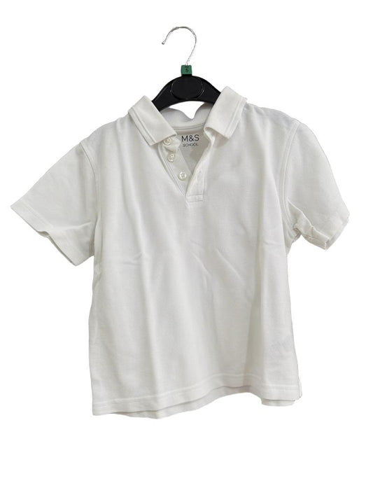 Preloved Marks & Spencer - White School Uniform Polo Shirt 3 (5-6y)