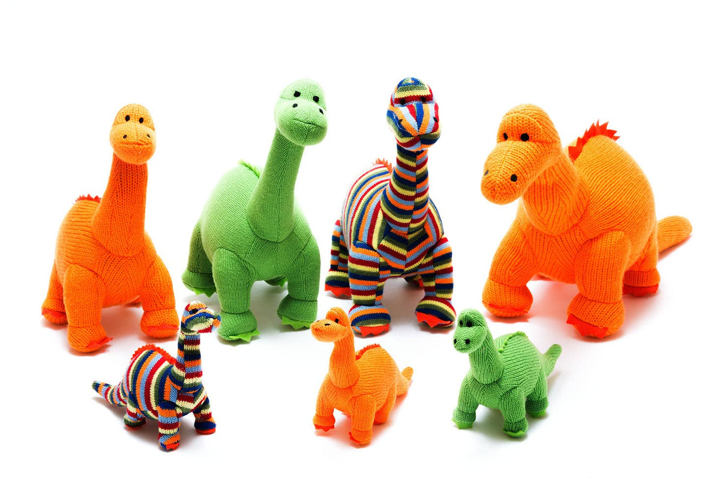 Dinosaur Baby Rattle Knitted Green Diplodocus