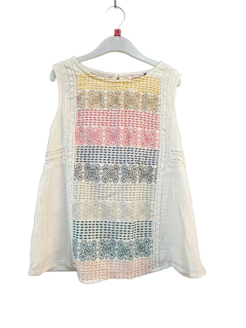 Preloved Fatface - Multicolour Embroidered Boho Lightweight Vest (10-11y)