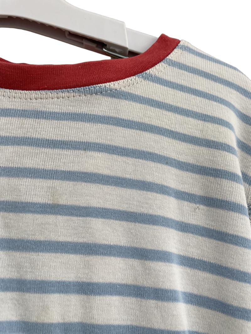 Preloved Mini Boden - Blue White Stripe Long-sleeved Pyjamas (9-10y)
