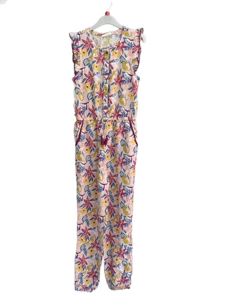 Preloved Fatface - Pink Jungle Print Sleeveless Jumpsuit (10-11y)