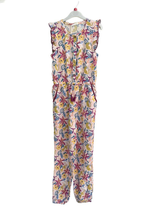 Preloved Fatface - Pink Jungle Print Sleeveless Jumpsuit (10-11y)