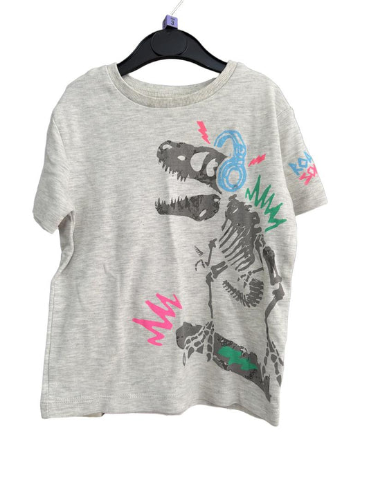 Preloved Next - Gray Dinosaur T Shirt (3-4y)