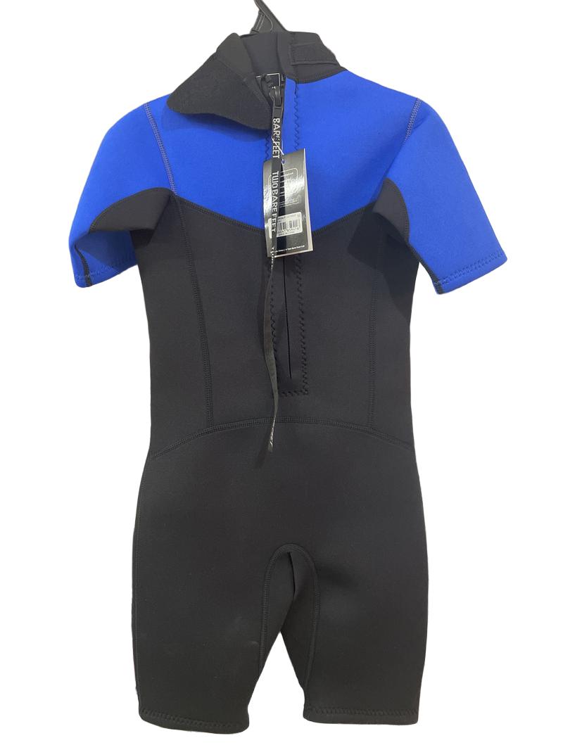 Preloved Two Bare Feet - Children's Black And Blue Shorty Wetsuit. (Medium)