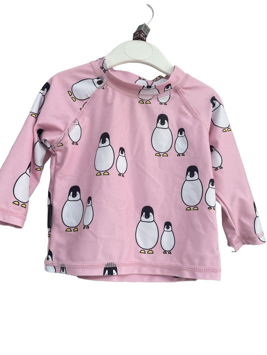 Preloved Dot Australia - Pink Penguin Sun Protection Shirt, 86 Cm, UK 1 (18-24m, 12-18m)
