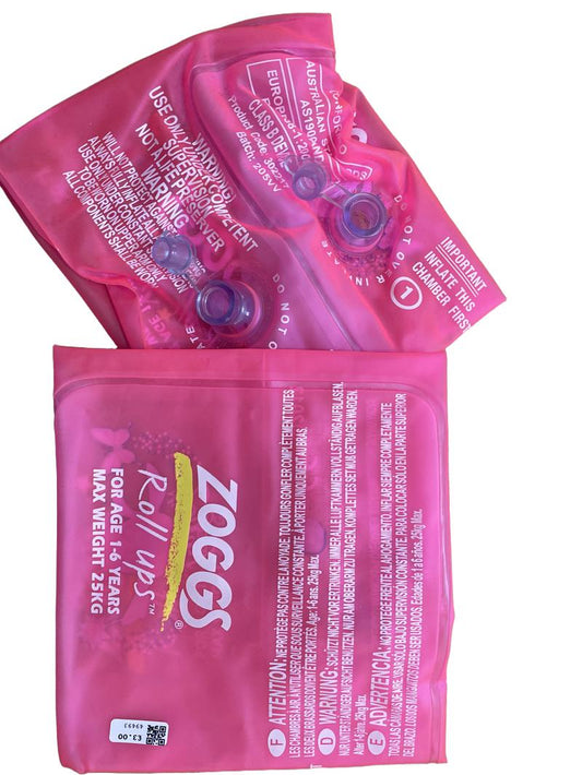 Preloved Zoggs - Pink Roll Ups Floaties, Age 1-6 Years