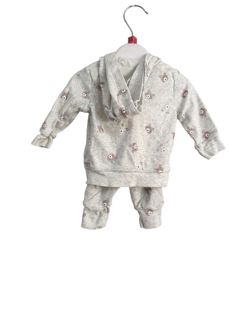 Preloved Carter's - Cream Fleck Teddy Bear Track Suit (0-3m)