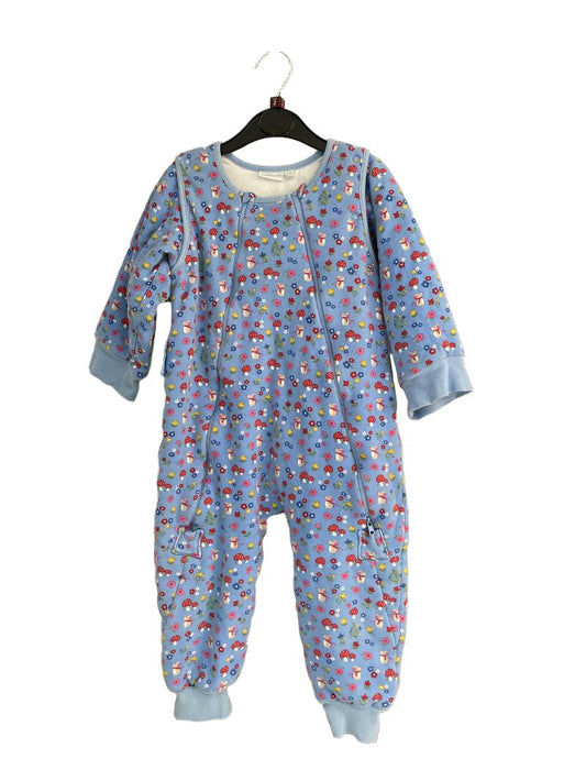 Preloved Jojo Maman Bebe - Blue Floral Sleep Suit With Removable Arms, 2.5 Tog (2-3y)