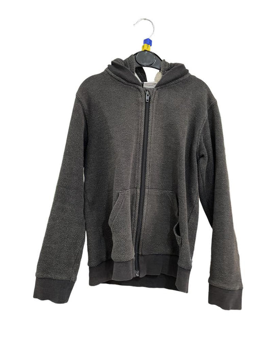 Preloved Polarn O. Pyret - Black Brown Knit Hoodie With Dragon On Back (6-7y, 7-8y)