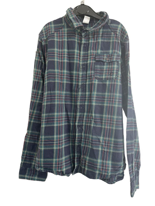 Preloved Petit Bateau - Blue Green Red Check Long-sleeved Shirt (12-13y)