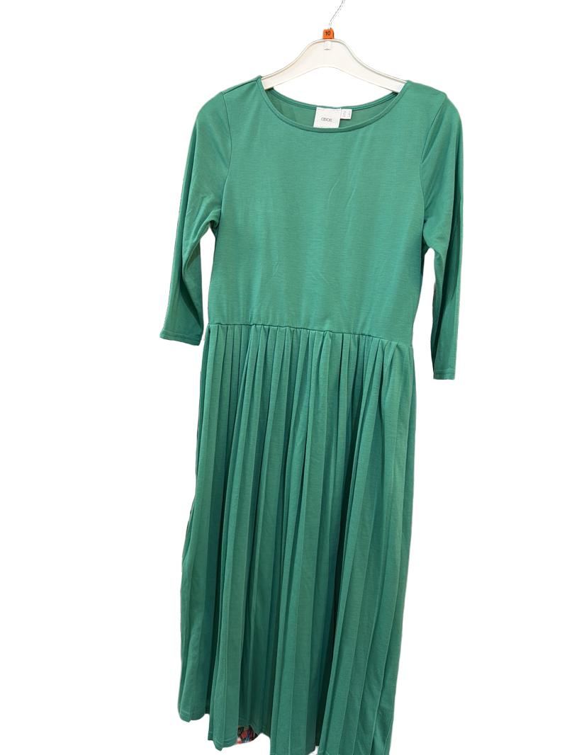 Preloved Asos - Green 3/4 Length Sleeve Pleated Jersey Maternity Dress (10 Women)