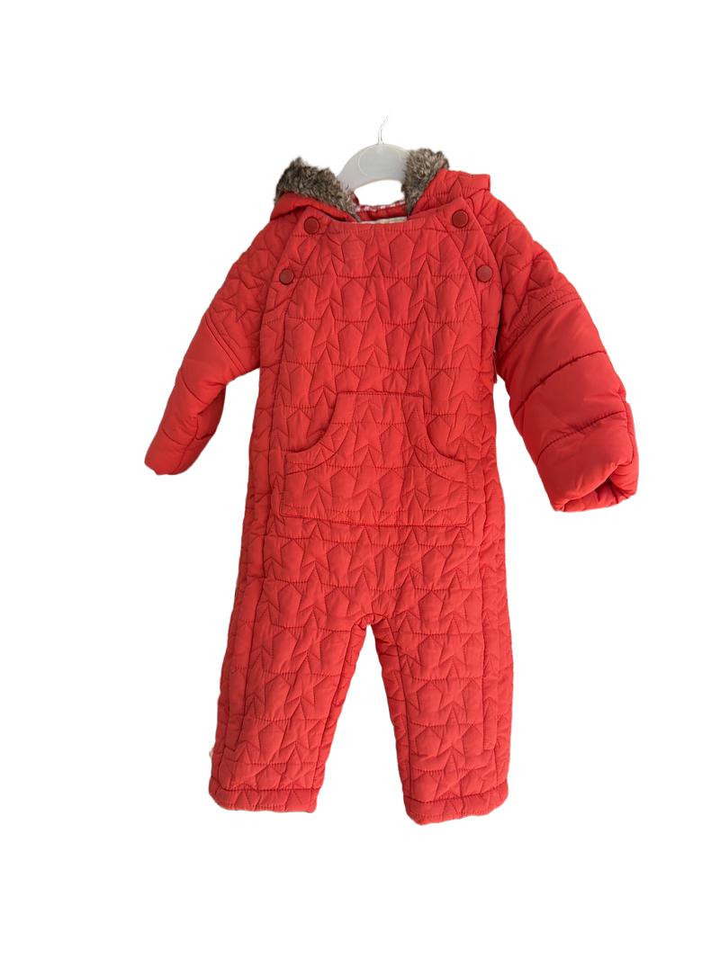 Preloved Unknown Brand - Red Star Puffer Snow Suit Pram Suit (3-6m, 6-12m)