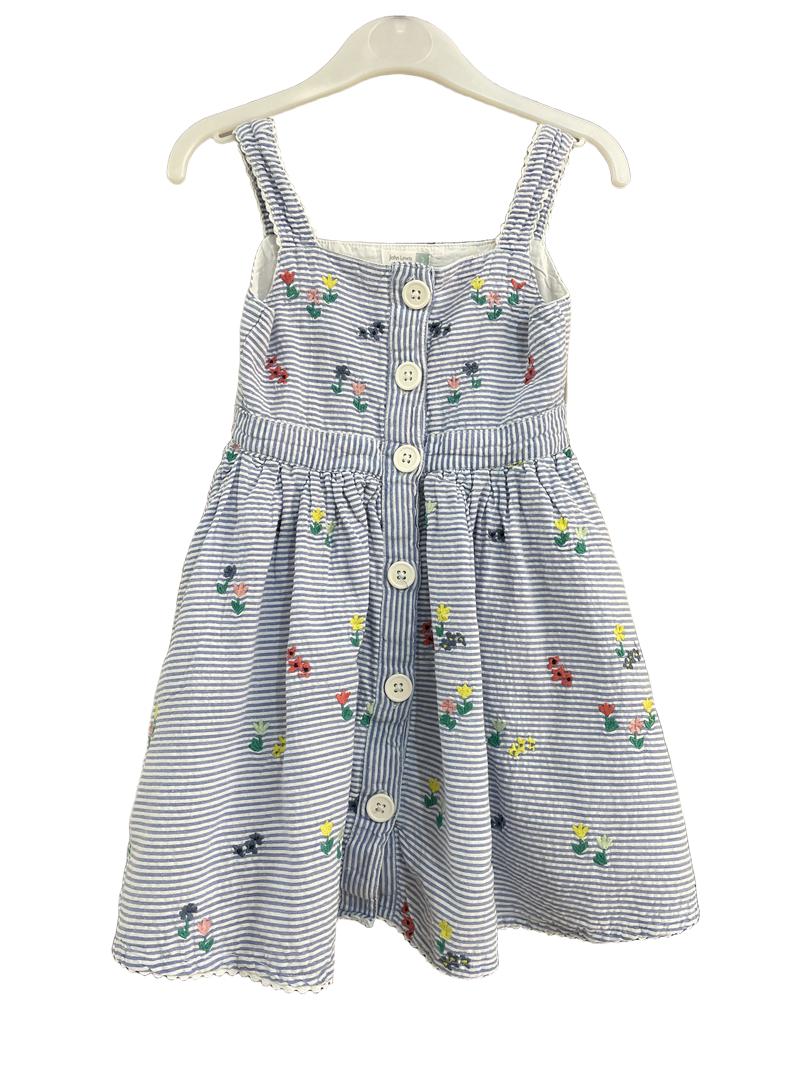 Preloved John Lewis - Blue White Floral Embroidery Dress (2-3y)