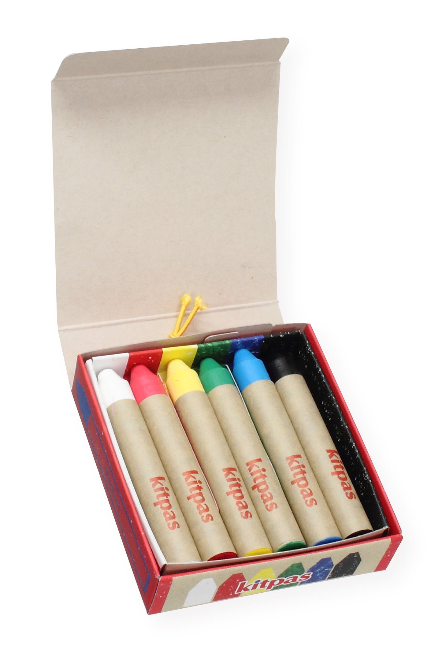 Kitpas Rice Wax Crayon Medium 6 Colours