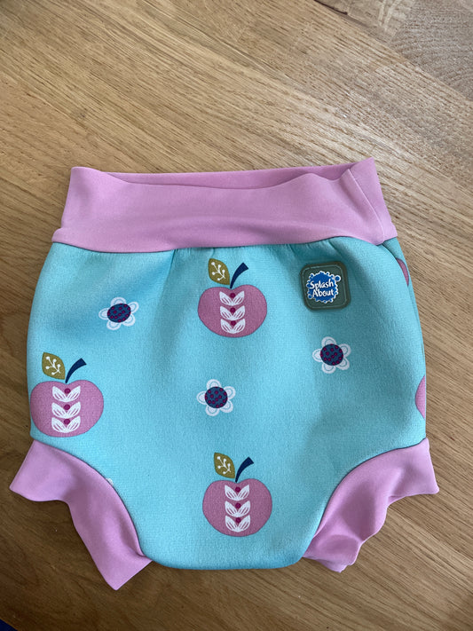 Splash about swim nappy medium - teal with pink lining