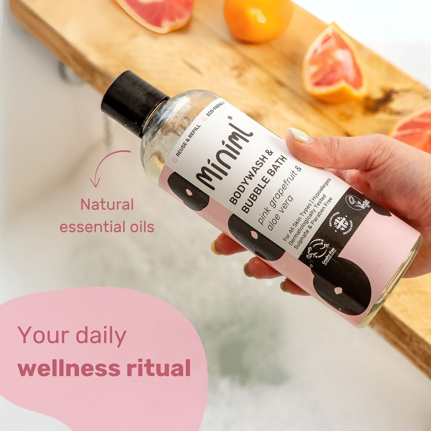 Miniml Bodywash + Bubble Bath REFILL (per 10 ml)