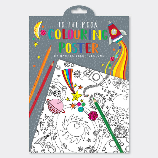 Colouring Poster - To the moon