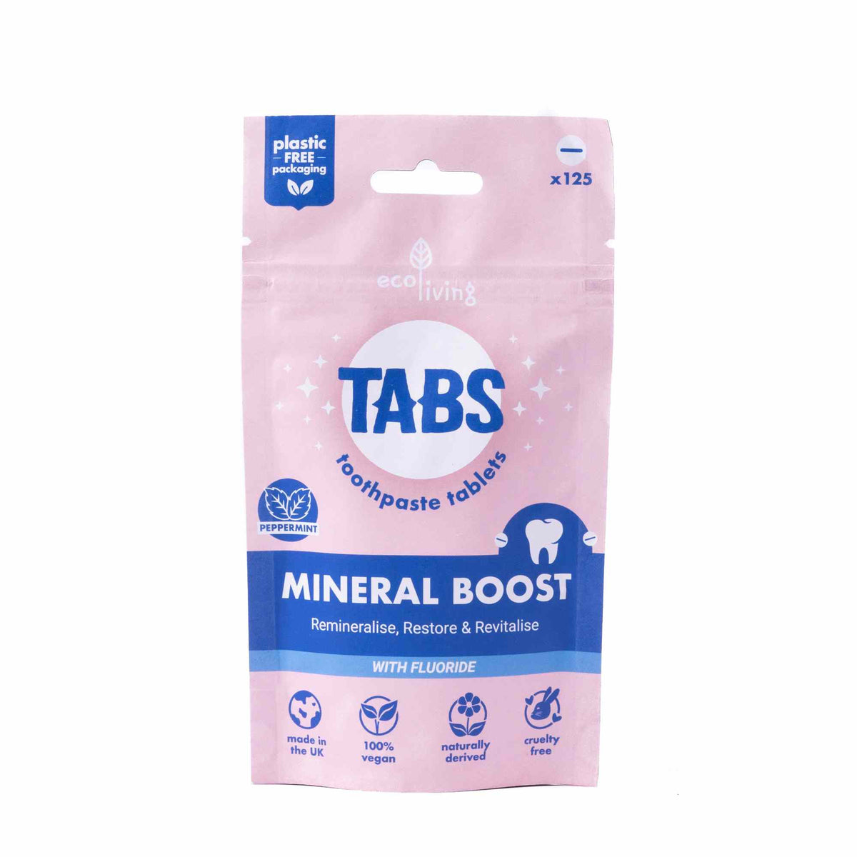 ecoLiving Mineral Boost Toothpaste TABS with Fluoride