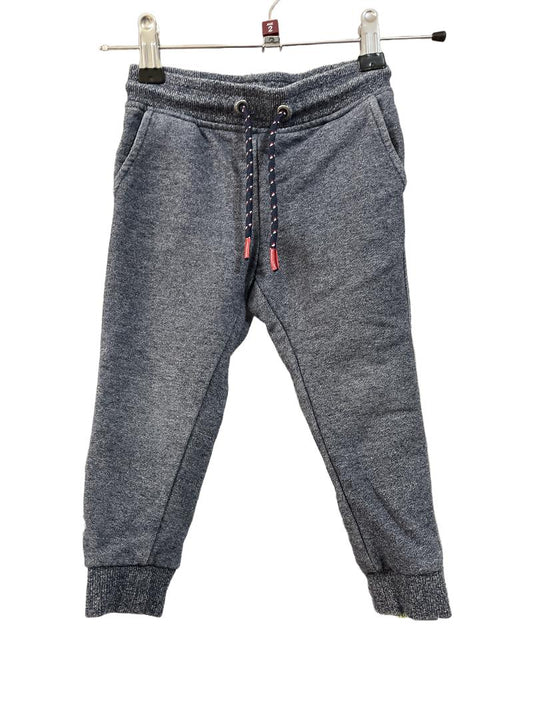 Preloved Okaidi - Trousers - Navy Fleck Heather Sweatpants Joggers With Drawstring Waist (2-3y)