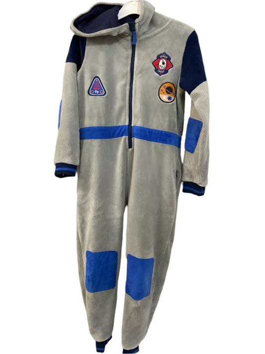 Preloved Fatface - Onesie - Gray Navy Fleece Space Cadet Astronaut Onesie (10-11)