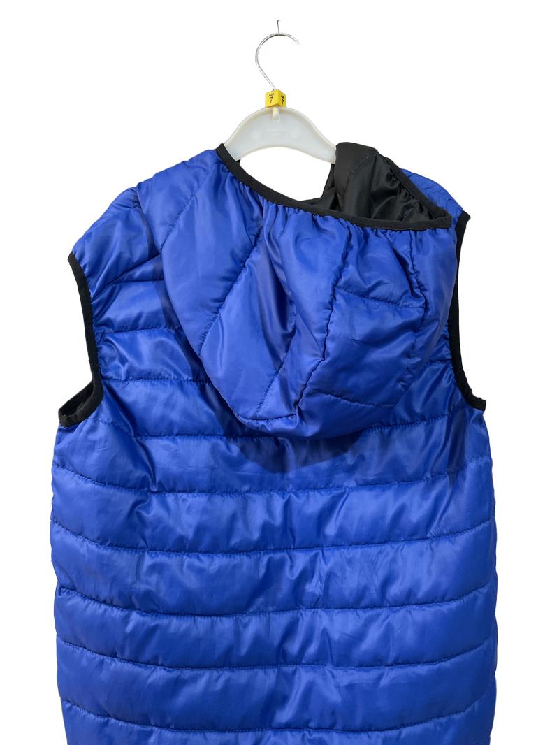 Preloved Freedom Trail - Top - Blue Puffer Vest Gilet With Hood (7-8y)