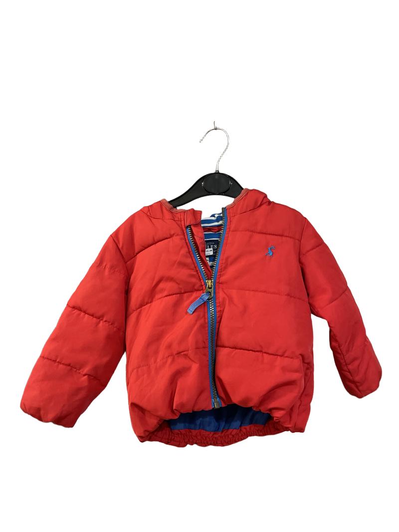 Preloved Joules - Jacket - Red Puffer Jacket With Blue And White Lining (12-18m)