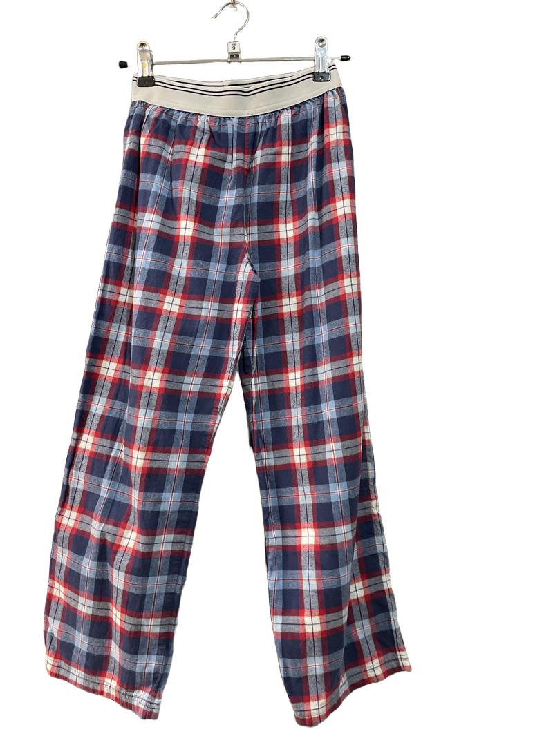 Preloved Marks & Spencer - Sleepwear - Blue Red White Check Plaid Flannel Trousers With Elastic Waist (9-10y)