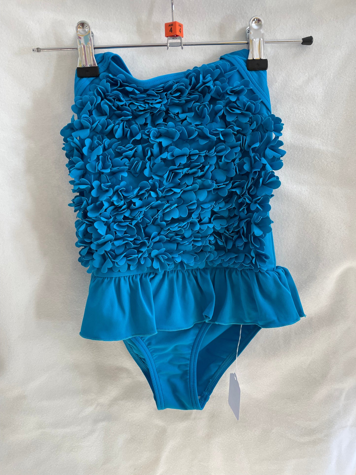 Preloved Marks & Spencer turquoise flower girl swimsuit 4-5y