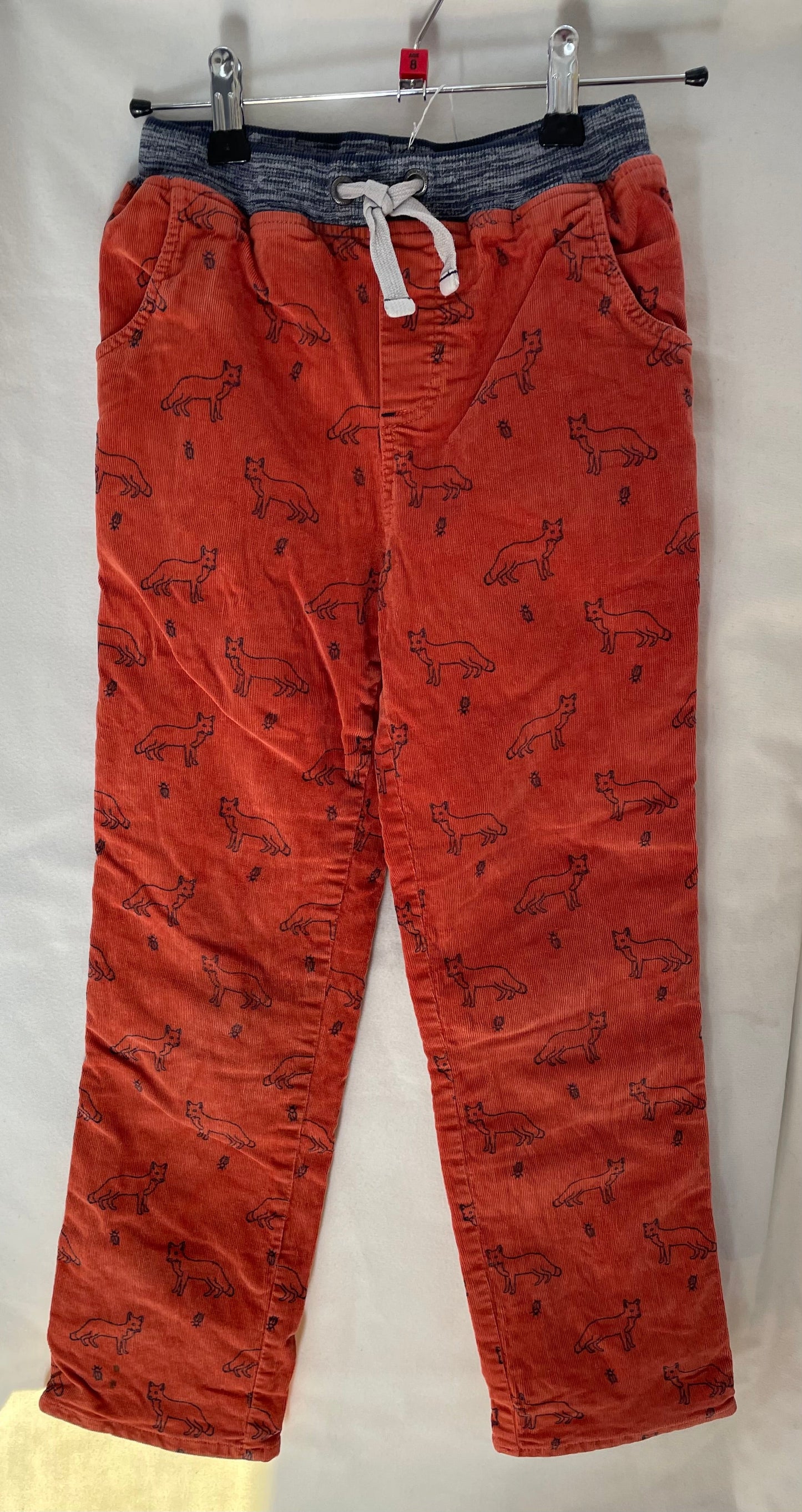 Mini Boden orange corduroy fox trousers 8y