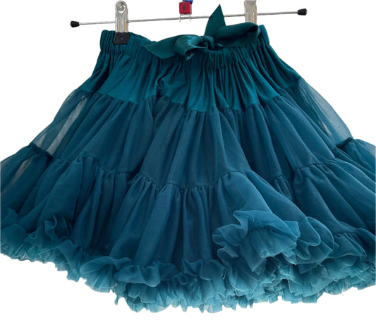 Preloved Bob & Blossom teal layered full skirt tutu, 4-8y