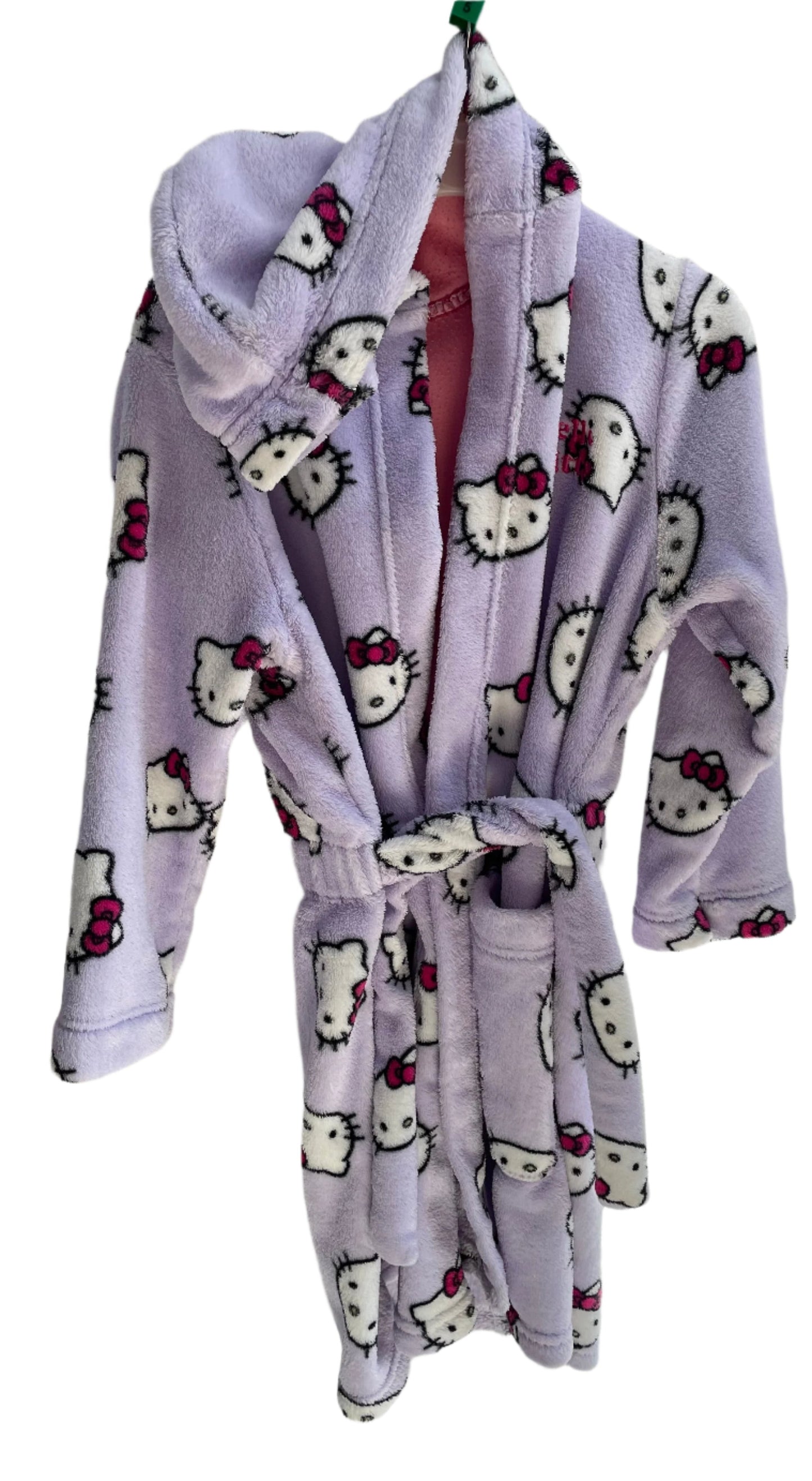 Preloved Marks & Spencer  purple fleece Hello Kitty dressing gown robe 5-6y