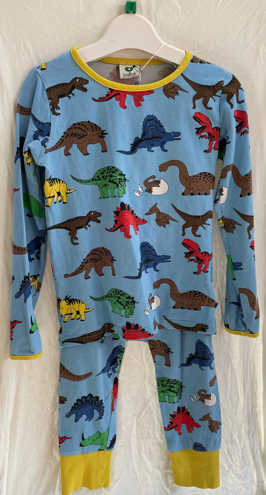 Preloved Smafolk blue dinosaur pajamas 5-6y