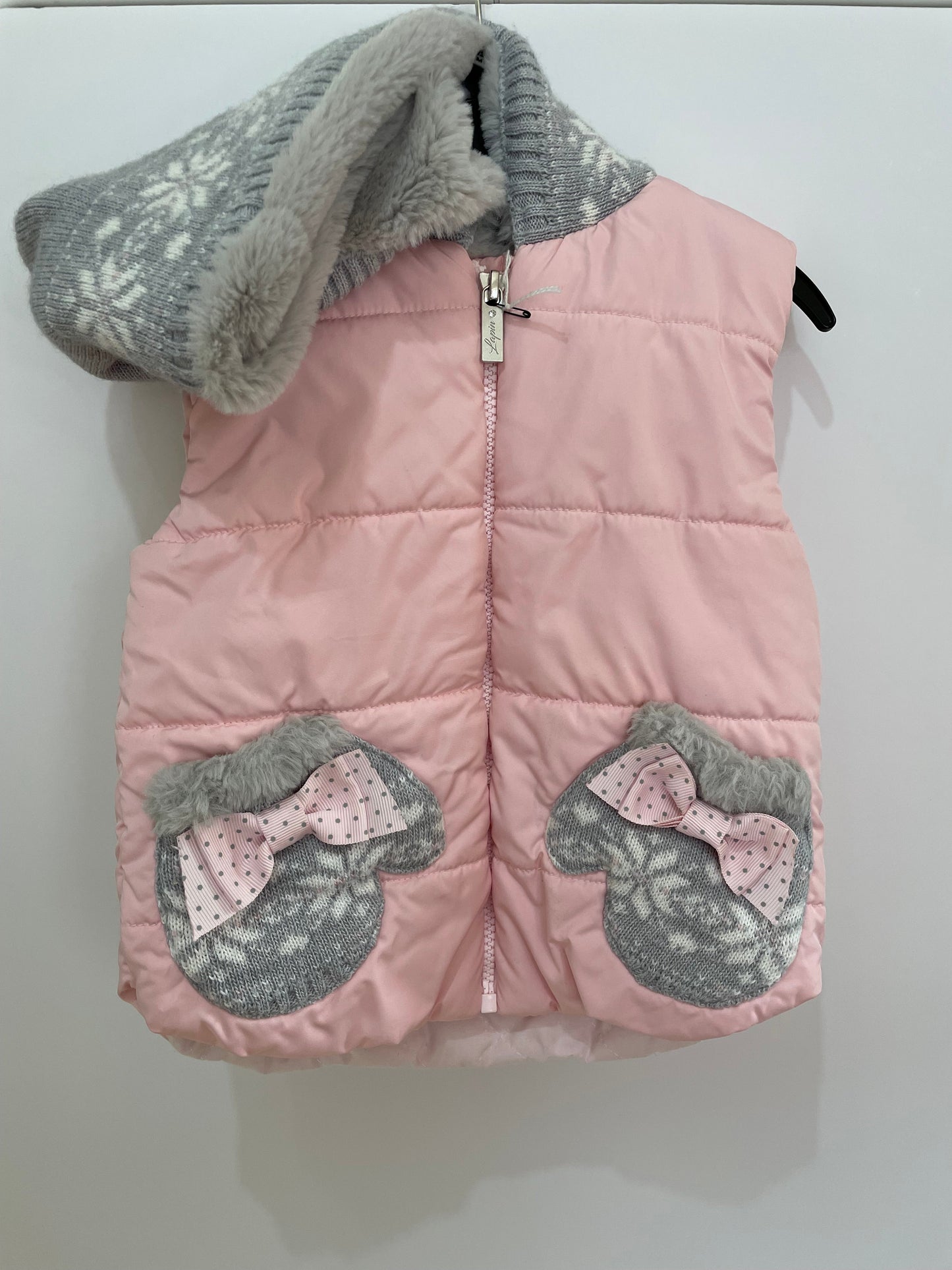 Lapin House pink gilet 12-18m