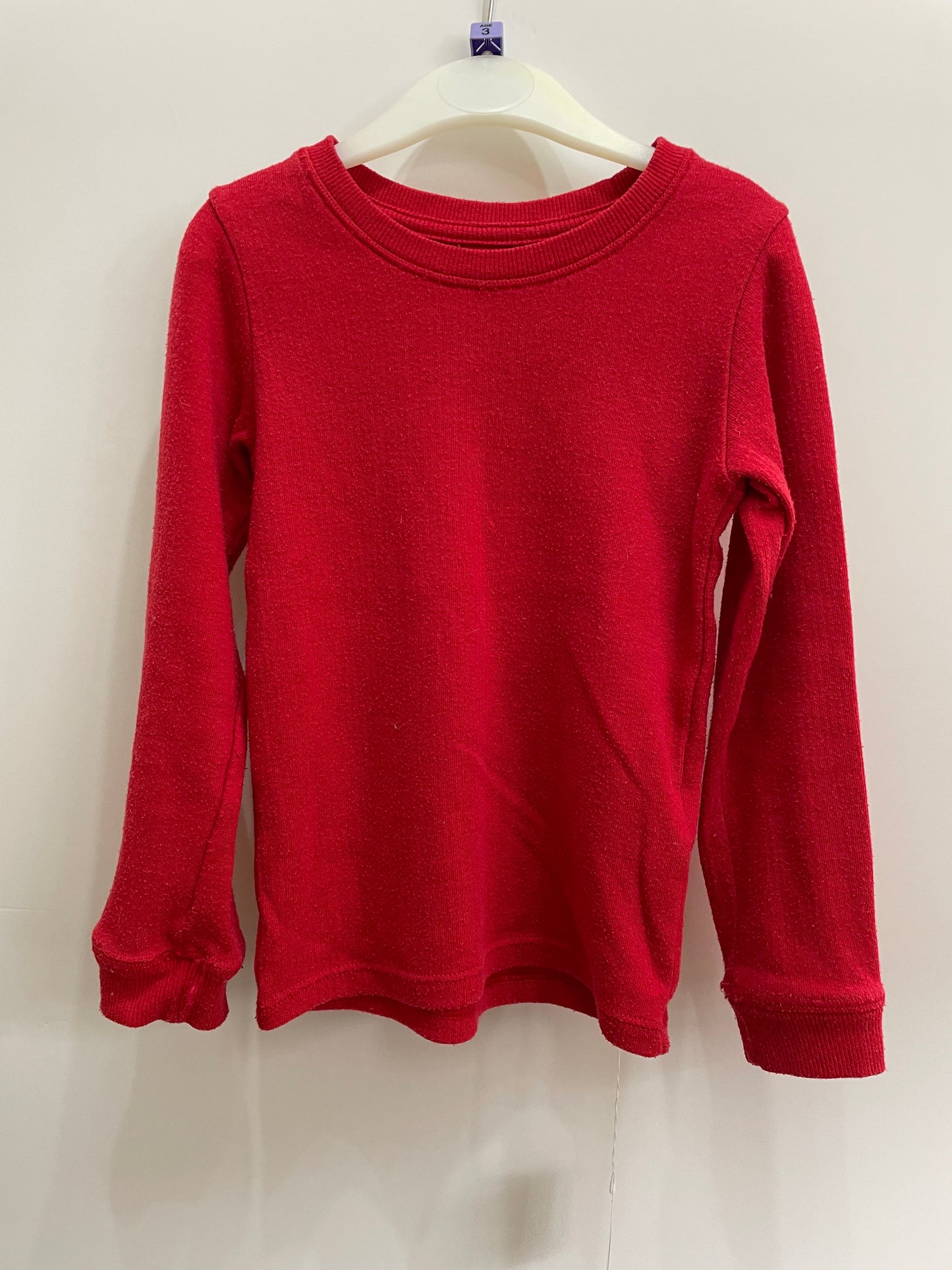 Preloved Marks & Spencer thermals LS shirt red 3-4y