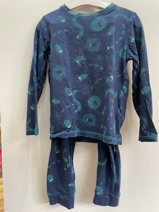 Preloved Marks & Spencer Do Not Disturb. Navy insect pajama set 4-5y