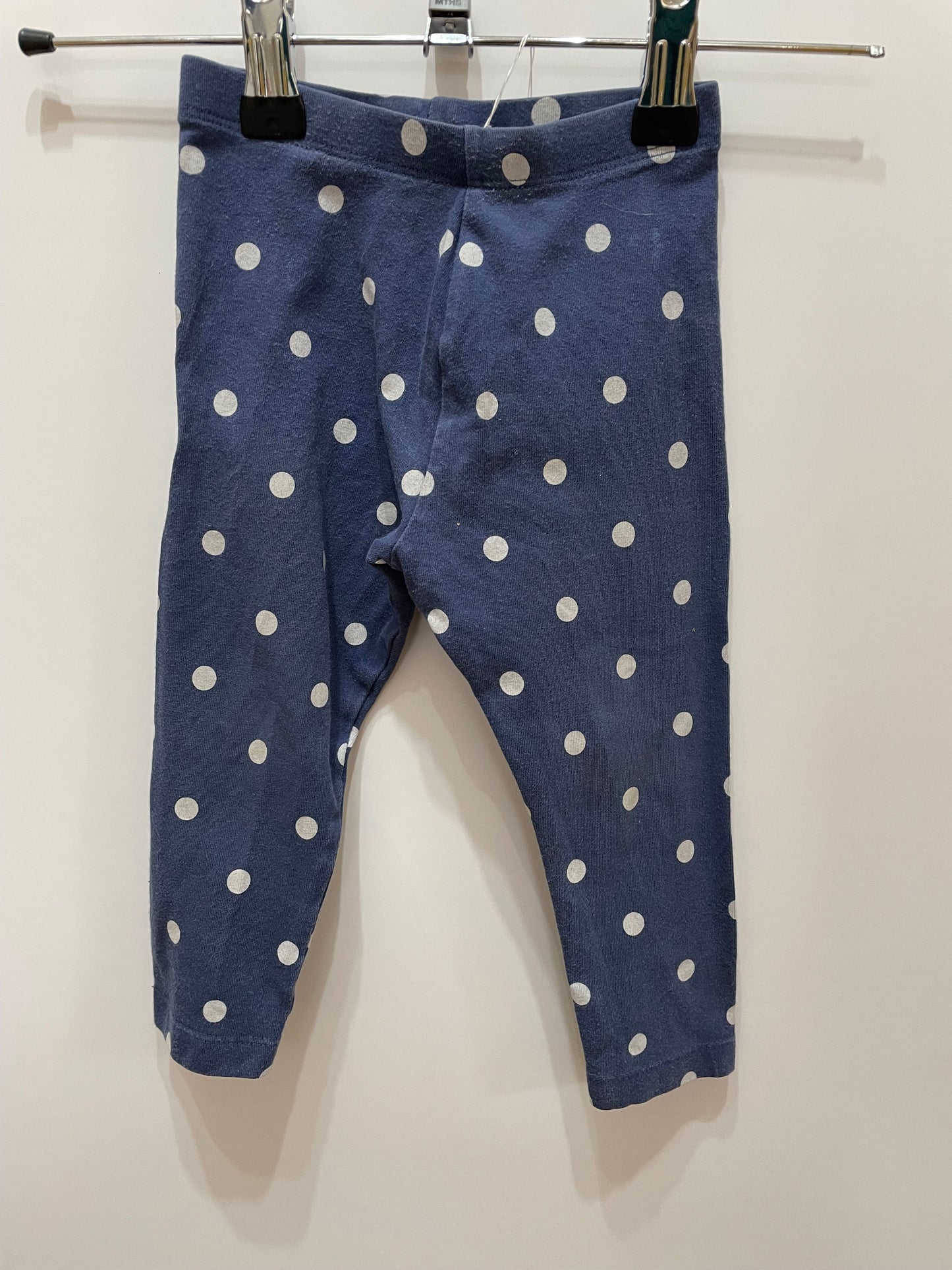 Preloved Marks & Spencer blue polka dot leggings 12-18m